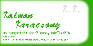 kalman karacsony business card